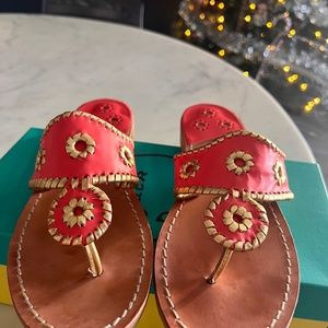 Jack Rogers, Nantucket Gold Sandals, 9m, worn just once inside home